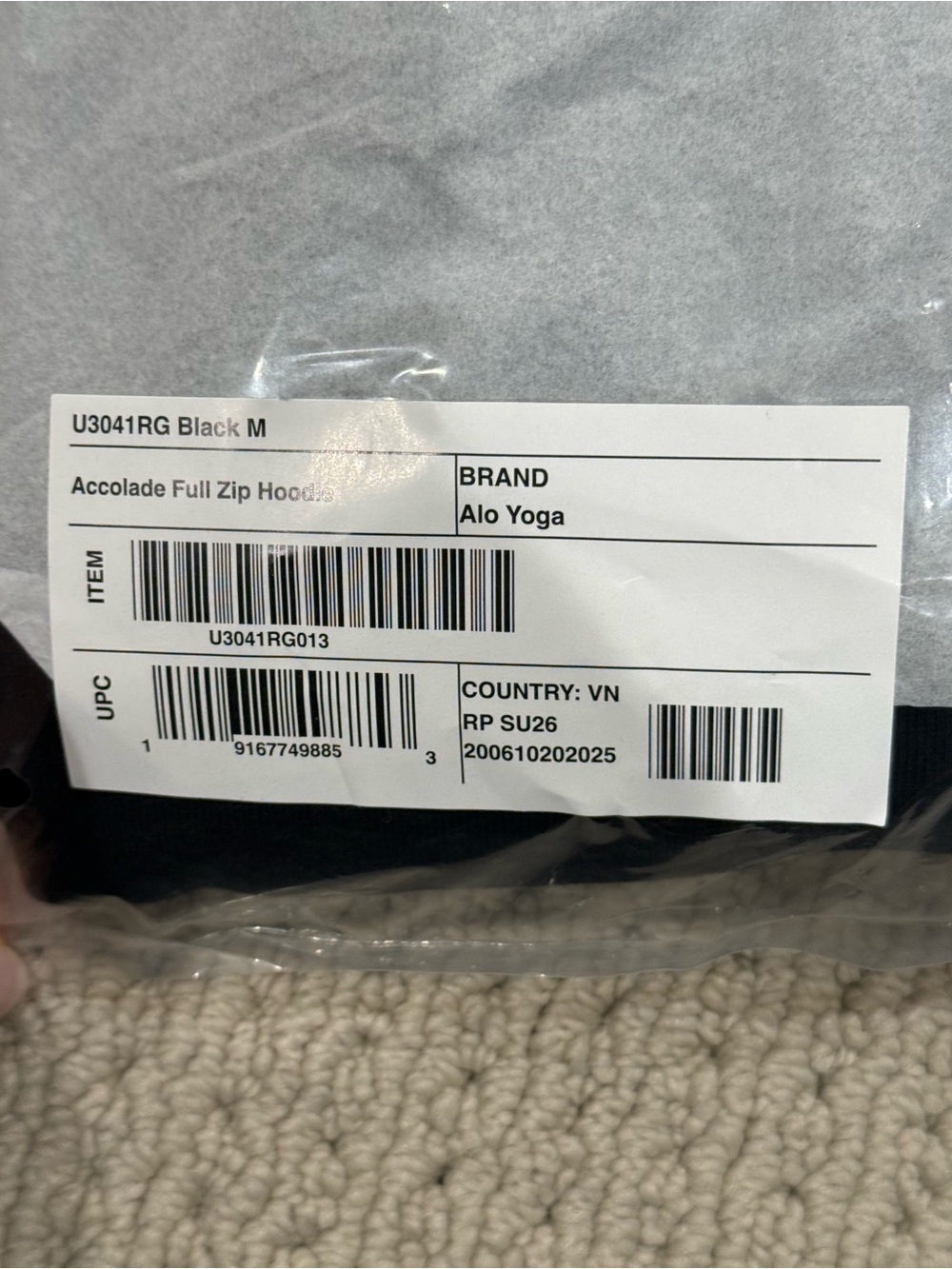 ALO Yoga Accolade Full Zip Hoodie size Medium NWT - Picture 3 of 5